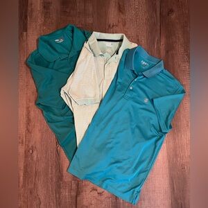 3 Large Men's Polo Shirts in Teal/Green Shades
